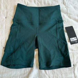 90 Degree By Reflex - High Waist Biker Shorts - Eden Green 7" - XS